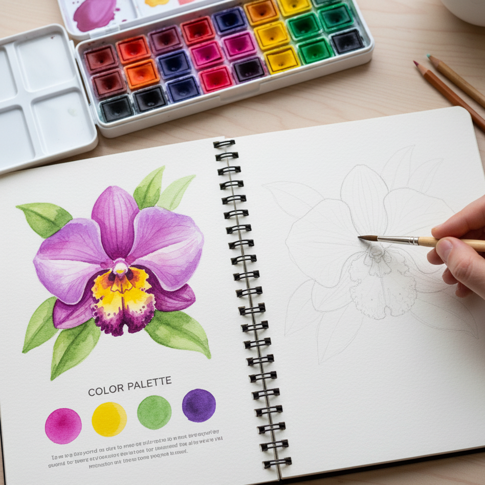 ArtVibe Wellness FLOWERS watercolor-book