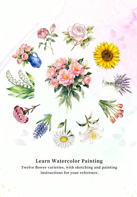 Flowers Watercolor Book - ArtVibe Exclusive (Book Only)2