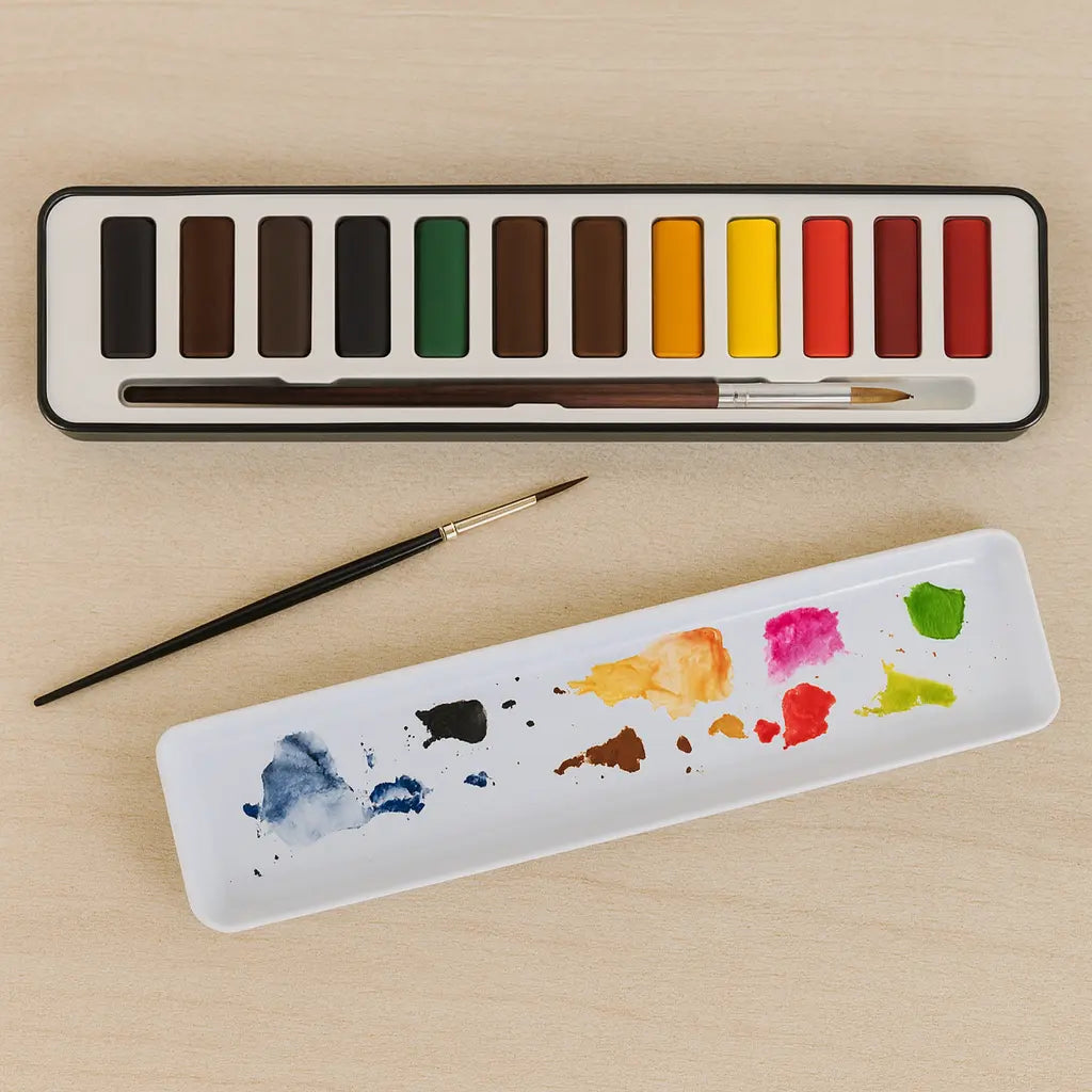 Set of 12 Colors + Brush - ArtVibe Wellness