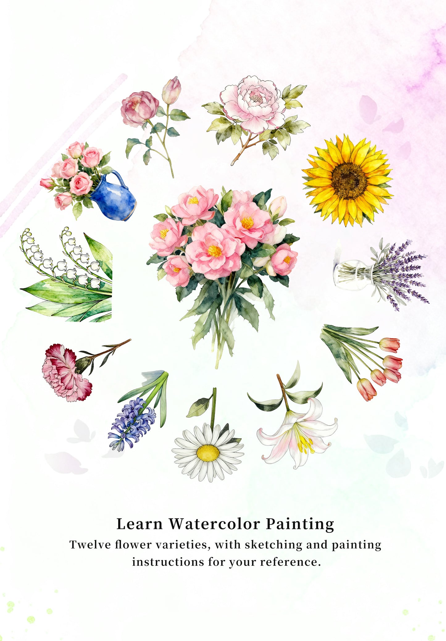 Flowers Watercolor Book - ArtVibe Exclusive (Book Only)2